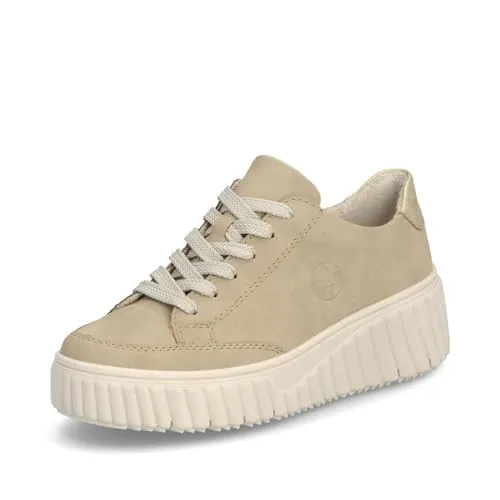 Rieker Damen Low-Top Sneaker N2503, Frauen Halbschuhe, lose Einlage,straßenschuhe,Strassenschuhe,Sportschuhe,Freizeitschuhe,beige (62),43 EU / 9 UK