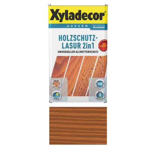 Xyladecor Holzschutzlasur Aqua-Tech Nässe-Schutz - Farben & Lacke - Hochwertige Kastanienfarbe für optimalen Nässe-Schutz und langlebigen Holzschutz. Ideal für den Außenbereich!