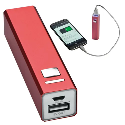 Powerbank aus Aluminium 2.200 mAh / Farbe: rot von MACMA