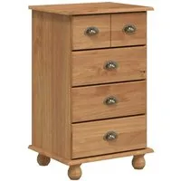 vidaXL Schubladenkommode Braun 45.8 x 40 x 79 cm aus Kiefernholz - Moderne Kommode aus robustem Kiefernholz mit 4 Schubladen für praktischen Stauraum. Ideal für Wohnzimmer oder Schlafzimmer, kombiniert Stil und Funktionalität.