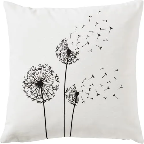 Erwin Müller Kissenhülle Pusteblume weiß-schwarz Größe 40x40 cm