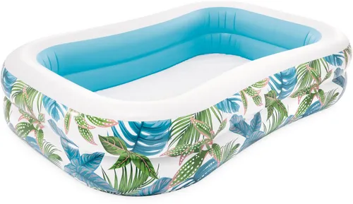 Intex Pool Swim Center Tropical Family Pool 229 x 152 x 48cm - Swimmingpool für die ganze Familie, mit Platz für bis zu 600 Liter Wasser und ideal für unvergessliche Sommertage im Garten.