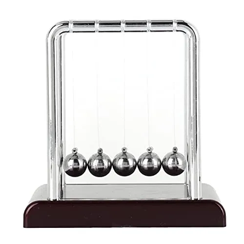 lyrlody Stahlkugelstoß-Pendelspiel, Newton-Kugelstoßpendel, 5-Kugel-Pendel, Geeignet für Heimtischdekorationsgeschenke