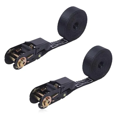 Spanngurte mit Ratsche,2 Stück Verstellbare Zurrgurt mit Klemmschloss,8m*25mm Stabile & Wetterfeste Zurrgurte mit Befestigungsriemen,Zurrgurt mit Ratsche für Motorrad,Auto,Anhänger,Tragkraft 400 kg