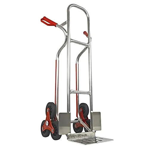 Trestles Profi Sackkarre Alu 200kg - Sackkarre für Werkstatt und Lager, mit pannensicheren Sternrädern und Treppenrutschkufen für einfachen Transport auf Treppen.