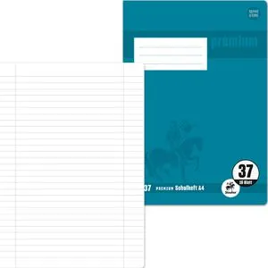Staufen Schulheft Premium 734010337, A4, liniert mit Rand, 16 Blatt, gelocht, Lineatur 37