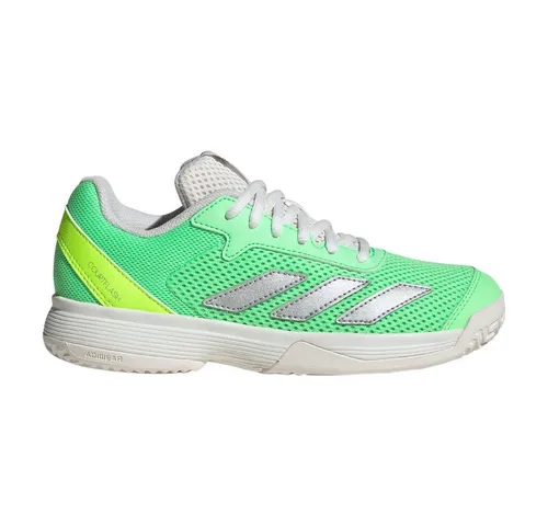adidas Courtflash Allcourt 2025 Tennisschuhe für Kinder, limegrün, Größe 36 2/3 (4,5) - Laufschuhe für Kinder mit leichtem Mesh-Obermaterial für kühlen Tragekomfort und strapazierfähiger Adiwear Außensohle, ideal für schnelle Bewegungen auf dem Platz.
