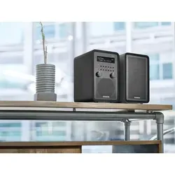Sangean DDR-60 BT DAB/DAB+ Radio - DAB/DAB+ Radio mit Bluetooth und AUX-In, elegantes Design in mattschwarz, ideal für hochwertigen Musikgenuss im Wohn- oder Arbeitszimmer.