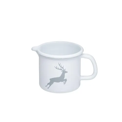 Riess Schnabeltopf 0,75 L - COUNTRY HIRSCH GRAU - Kochtöpfe aus Emaille, ideal für Induktion, mit elegantem grauem Hirschdesign und 0,75 Liter Inhalt für vielseitige Kochmöglichkeiten.