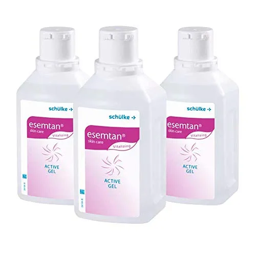 Schülke Esemtan® Active Gel 3x 500 ml - Körperlotionen - Erfrischendes Hautpflege-Set mit durchblutungsfördernden ätherischen Ölen, zieht schnell ein und ist ideal für eine belebende Pflege.