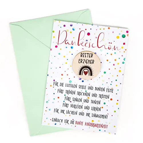 Logbuch-Verlag Abschiedsgeschenk Bester Erzieher kleines Geschenk Dankesgeschenk zum Kindergarten Abschied DIN A6