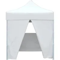 vidaXL Profi-Partyzelt Faltbar 2×2m mit 4 Seitenwänden - Pavillon für Outdoor-Events, UV- und wasserbeständig, stabiler pulverbeschichteter Stahlrahmen, leicht zu transportieren und einfach aufzubauen.