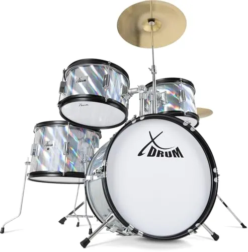 XDrum Junior Pro Kinder Schlagzeug Laser Silver von XDrum