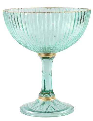 FURNARO Dekoobjekt – Elegantes Glas in Türkis mit Goldrand in blau von FURNARO