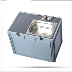 Mobile 12V Spüle für Camping und Marktstände - Praktische mobile Spüle mit 12 Volt für Camping und Imbiss. Kompakt, einfach zu bedienen und ohne Wasseranschluss einsetzbar. Ideal für den gewerblichen Einsatz.