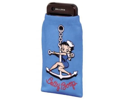j-straps Handyhülle Handy-Socke Tasche Hülle Etui Betty Boop, Motiv Betty Boop Sea Breeze mit Anker, Etui für Handy MP4 MP3-Player