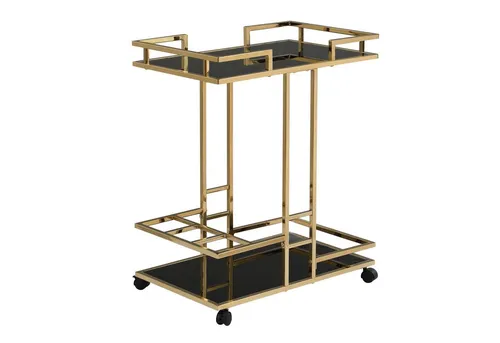 Wohnling Servierwagen Gold Glas Metall 67,5 cm – Stilvoller Rollwagen für Ihre Küche - Eleganter Servierwagen aus Glas und Metall, ideal für die Präsentation von Speisen und Getränken. Mit praktischen Rollen für hohe Mobilität und einer Belastbarkeit von bis zu 10 kg.