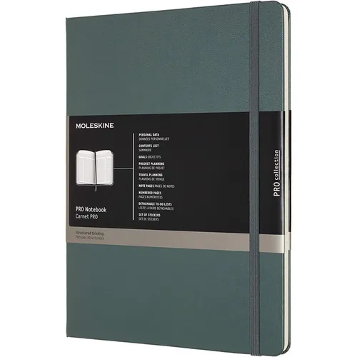 Moleskine Professional Notebook XL - Forest Green - Hochwertiges Notizbuch im XL-Format, ideal für kreative Köpfe und professionelle Notizen. Perfekte Größe für unterwegs, mit strapazierfähigem Hardcover.