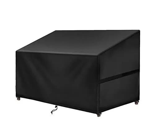 SIRUITON 3-Sitzer Gartenbank Abdeckung 500D Oxford,163x66x63/89cm | Wasserdicht,UV-Beständig,winddicht,reißfest,Belüftungsöffnungen,Allwetterschutz für Gartensofa & Bank,langlebig