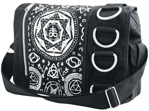 Banned Alternative Umhängetasche Unisex Pentagram schwarz - Stylische Umhängetasche mit einzigartigem Pentagramm-Design, ideal für den Alltag und vielseitig kombinierbar.