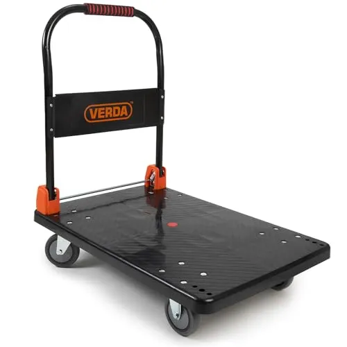 Transportwagen 300 kg Plattformwagen Handwagen Transportkarre, klappbar mit Gummiräder, 360° Lenkrollen & Bockrollen,Transporthilfe