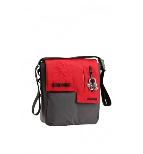 Okiedog Wickeltasche Loft Paige - rot/grau