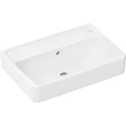 hansgrohe Waschtisch Xanuia Q 550x370mm - Wandhängender Waschtisch aus glänzender Keramik mit Überlauf, ideal für moderne Badezimmer und mit integrierter Schallschutzmatte für zusätzlichen Komfort.