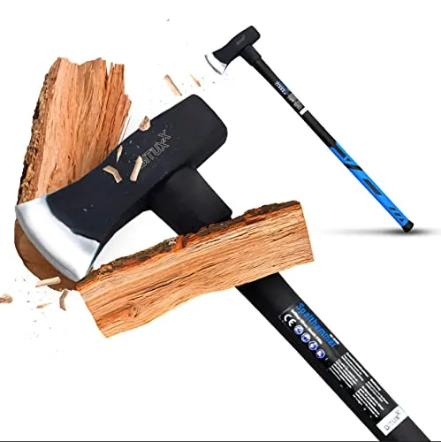 Spalthammer 2700g Karbonstahlkopf - Spaltaxt mit gummiertem Fiberglasgriff - Äxte & Beile, ideal zum Spalten von Holz mit rutschfestem Griff für sicheren Halt und maximale Kraftübertragung.