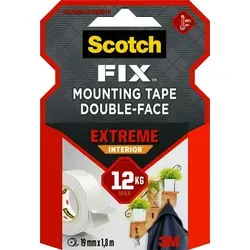 3M Scotch-Fix Extreme Innenmontageband PGS05-1918-P, 19 mm x 1,8 m, Hält bis zu 12 kg, 1 kg/15 cm