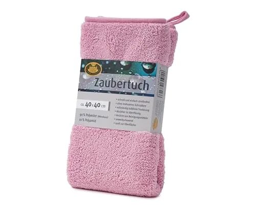 Gözze - Zaubertuch, Sehr saugstarkes Mikrofasertuch, 600 g/m², Reinigungstuch für Bad, Küche und Auto, 40 x 40 cm - Altrosa