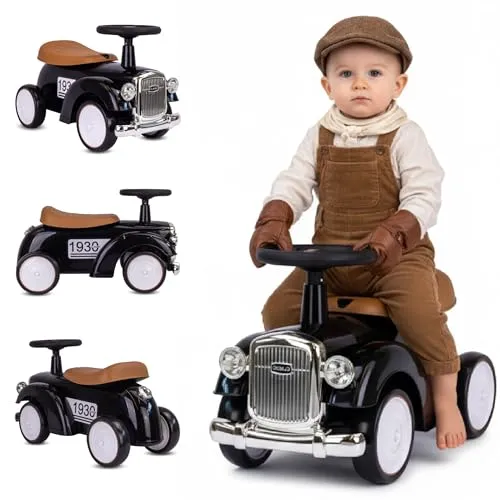 Kinderfahrzeug Rutscherauto Lauflernhilfe Retro schwarz