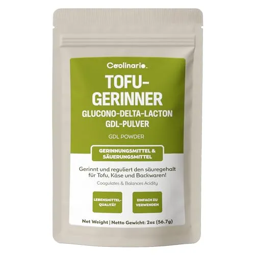 Coolinario Glucono Delta Lacton GDL Tofu-Gerinner (56 g) Milde Säure für Tofu, Käse & Backen | Ideal für Molekularküche
