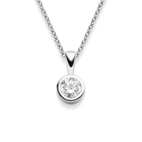 Amoonìc Halsketten für Frauen *PREMIUM ETUI* Silberkette Damen 925 Kette Silber mit Anhänger Schmuck Zirkonia Damenkette schlichte klassische wie brilliant dezent Geschenkset Silberschmuck