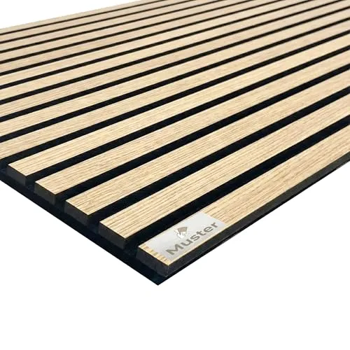 Akustikpaneel mit Holzfurnier in heller Eiche - mit PET-Filz - 1x Musterstück