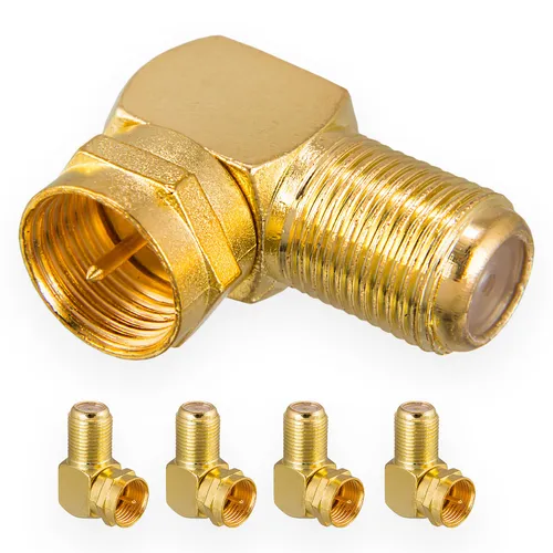 5x Winkel Adapter 90° Kabel SAT Koaxial Winkel Stecker Koax Antennen 4k HD TV