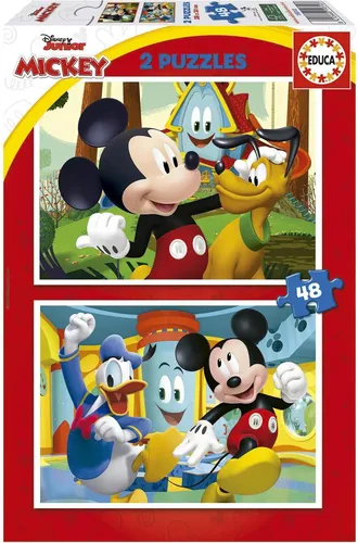 EDUCA Puzzle Mickey Mouse: Vergnügungspark 2x48 Teile