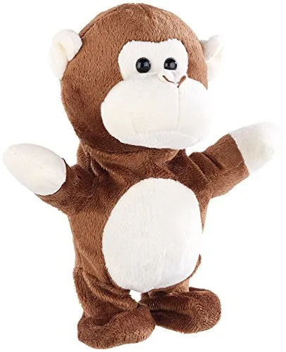 Playtastic Plüschtiere: Sprechender Plüsch-AFFE mit Mikrofon, spricht nach und läuft, 22 cm (Sprechende Tiere Spielzeug, Plüschaffe, Nachsprechender)