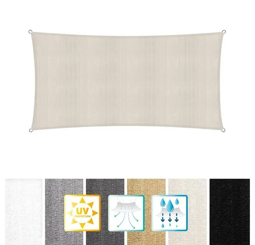 Lumaland Sonnensegel 3 x 5 m - Wetterbeständig mit UV-Schutz - Sonnensegel für flexible Nutzung im Garten, auf der Terrasse oder beim Camping. 100% HDPE-Gewebe bietet 90% UV-Schutz und ist atmungsaktiv sowie wetterfest.