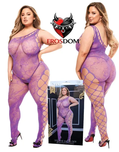 Baci Queen Lila Catsuit Premium Bodystocking in lila von Baci Lingerie