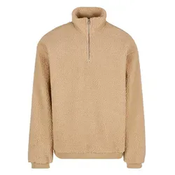 Kapuzensweatshirt URBAN CLASSICS Oversized Teddy Troyer - Herren Sweatshirt in unionbeige, aus 100% Polyester, oversized Schnitt für lässigen Tragekomfort – perfekt für jeden Anlass.