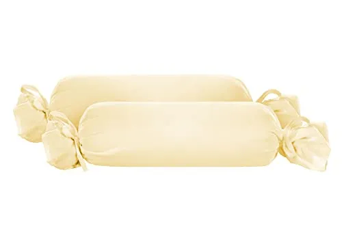 biberna 0077144 Nackenrollenbezug Feinjersey, gekämmte Baumwolle, superweich 2x 15x40 cm, gelb