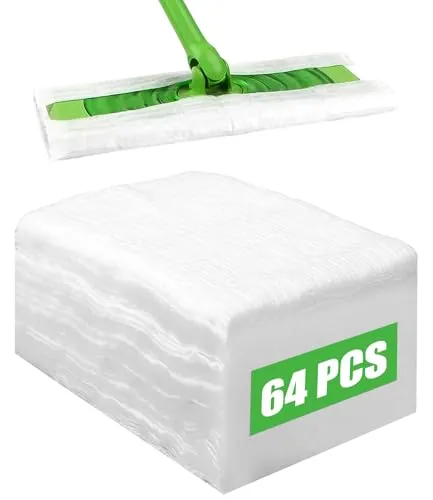 Stück Trockenkehrtücher, Kompatibel mit Swiffer Sweeper,Trockenwischpad | Wischpad zum Bodenwischen und Reinigen,Einweg-Staubwedel-Nachfüllungen,für Eine Schnelle Und Einfache Reinigung 64