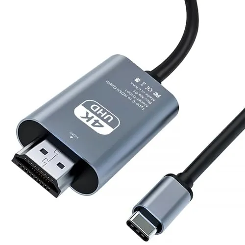 HDMI Adapter USB C to HDMI 4K - HiFi-Kabel, ermöglicht gestochen scharfe 4K Auflösung für Fernseher und Laptops, ideal für Streaming und Präsentationen.
