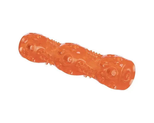 TRIXIE Stick Hundespielzeug mit Quitscher - 18 cm, robustes thermoplastisches Gummi, perfekt zum Apportieren und sicher für den Hund