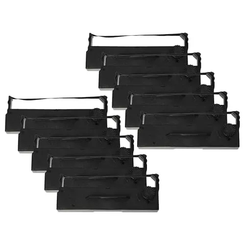 vhbw 10x Farbband Schriftband kompatibel mit TM-U 295 Nadeldrucker, Bondrucker - Schwarz