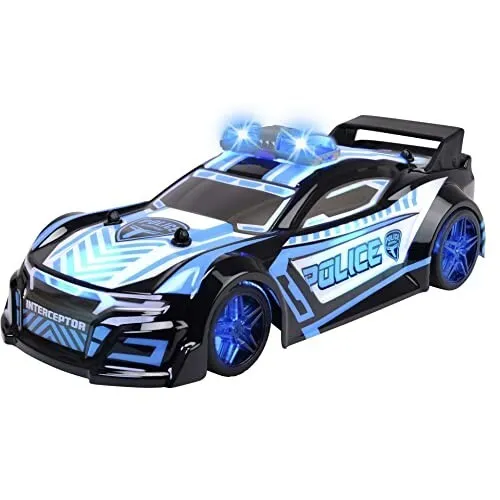 Dickie RC Police Interceptor 2,4 GHz - 1:20 - Ferngesteuertes Polizei-Auto für Kinder ab 6 Jahren, mit Licht- und Soundeffekten und einer Höchstgeschwindigkeit von 9 km/h für spannenden Spielspaß.
