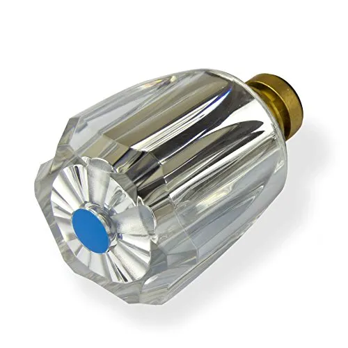 Stabilo-Sanitaer Hahnoberteil 3/8 Zoll blau Ventiloberteil Oberteil Messing Kaltwasser mit Acryl-Griff Ersatzteil Armatur Wasserhahn