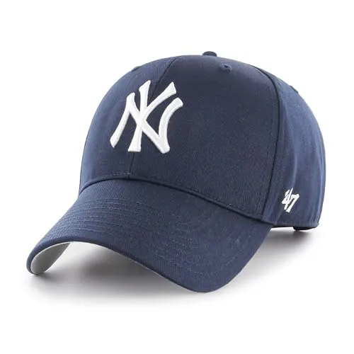 '47 New York Yankees MLB Raised Basic Cap - Verstellbare Snapback One-Size - Stylische Raised Basic Cap der New York Yankees mit gebogenem Schirm und gesticktem Teamlogo. Einheitsgröße, anpassbar durch Snapback-Verschluss. Das perfekte Accessoire für jeden MLB-Fan!