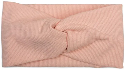 styleBREAKER Damen Haarband mit Twist Knoten in Feinripp Optik | Weiches Stirnband für Sport und Alltag | One Size elastisch, Farbe:Rose