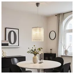 etc-shop Pendelleuchte Kristalllampe E27, stilvolle Hängeleuchte für Wohnzimmer und Schlafzimmer